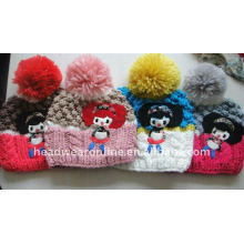 kid handcrafted knitted hats with pompon